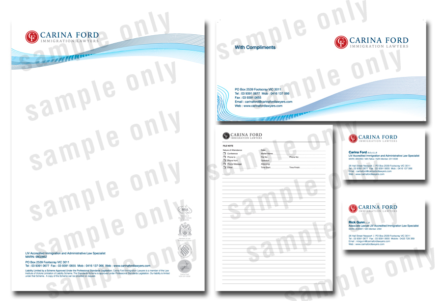 Carina Ford Immigration Lawyers stationery