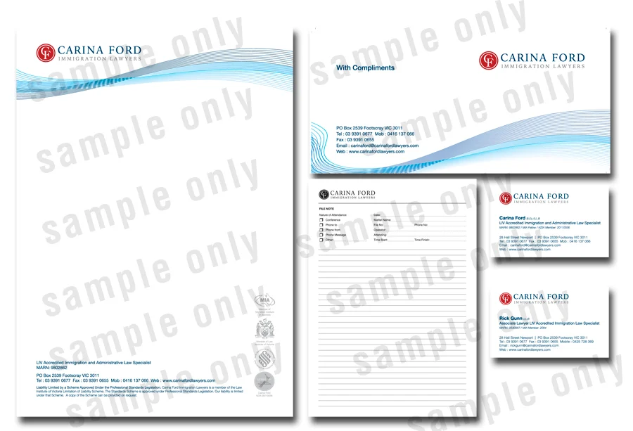 Carina Ford Immigration Lawyers stationery