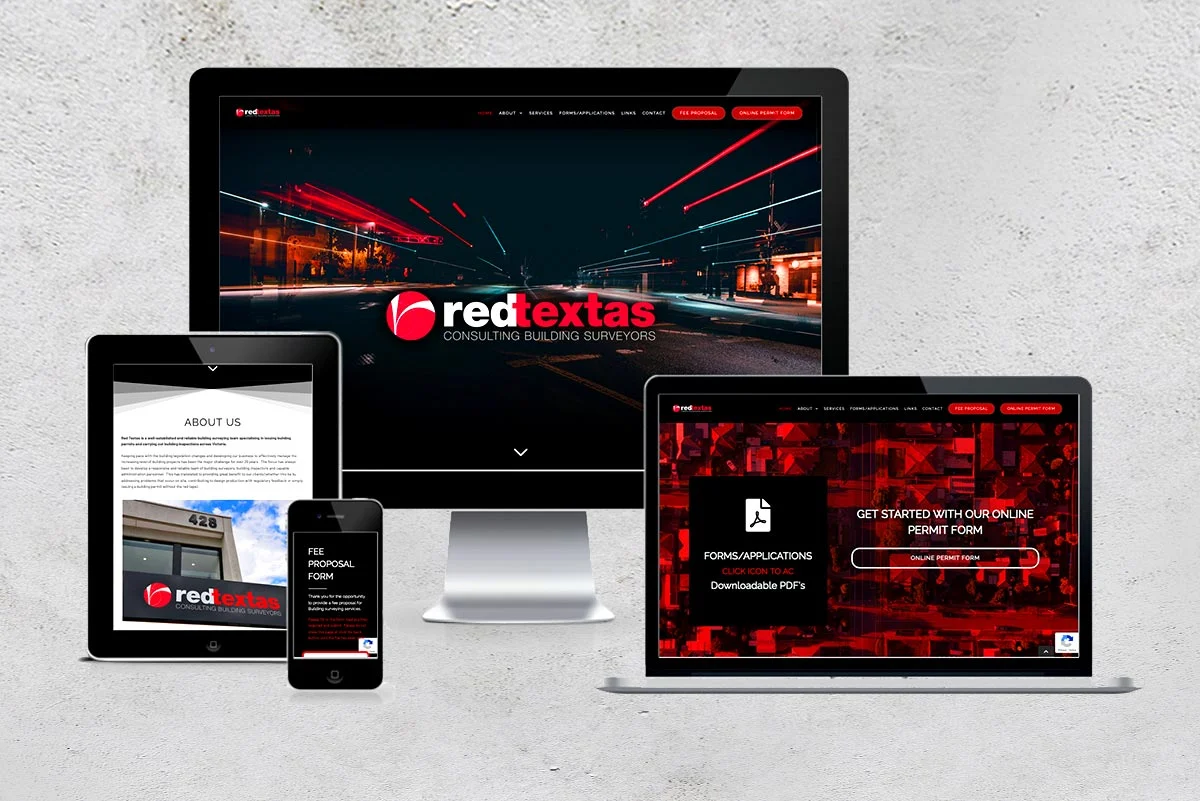 Red textas home page-responsive image