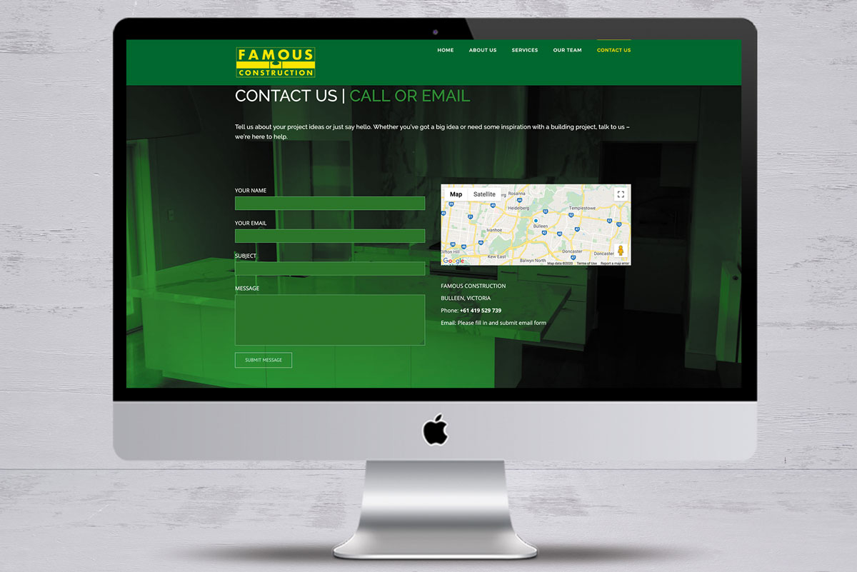 famous construction no6 website design mornington peninsula