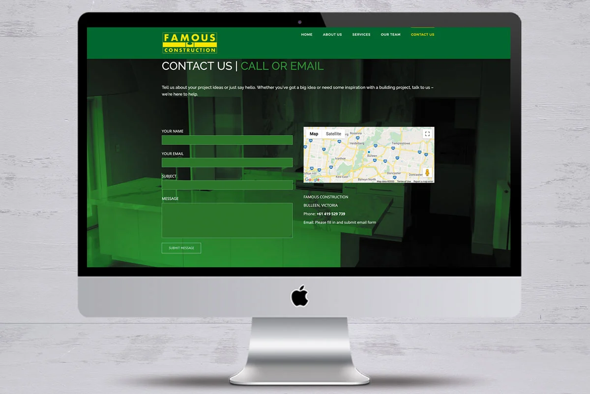 famous construction no6 website design mornington peninsula