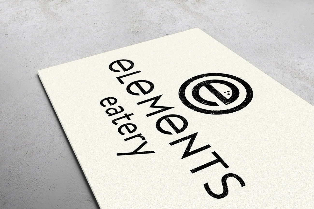 elements eatery logo displayed isometrically